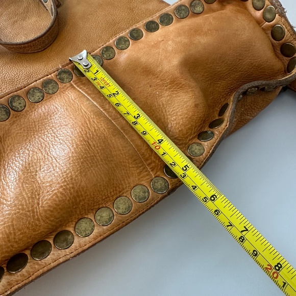 Free People Ellie Brown Leather Studded Backpack